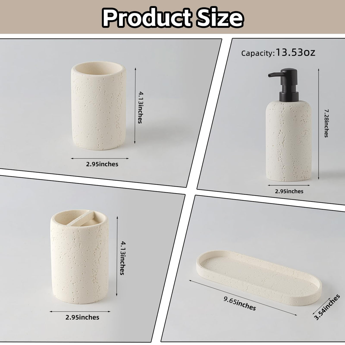 WUUAHOME travertine jar with lid stores cotton swabs neatly