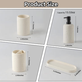 WUUAHOME travertine jar with lid stores cotton swabs neatly