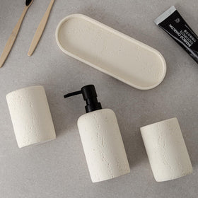 WUUAHOME travertine vanity tray organizes bottles and accessories on your sink