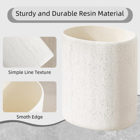 WUUAHOME white oval bathroom trash bin ideal for small spaces