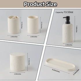 WUUAHOME travertine vanity tray consolidates bottles for organized counters.