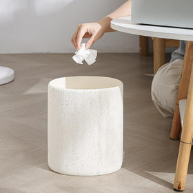 WUUAHOME white waste bin keeps living spaces clean and organized