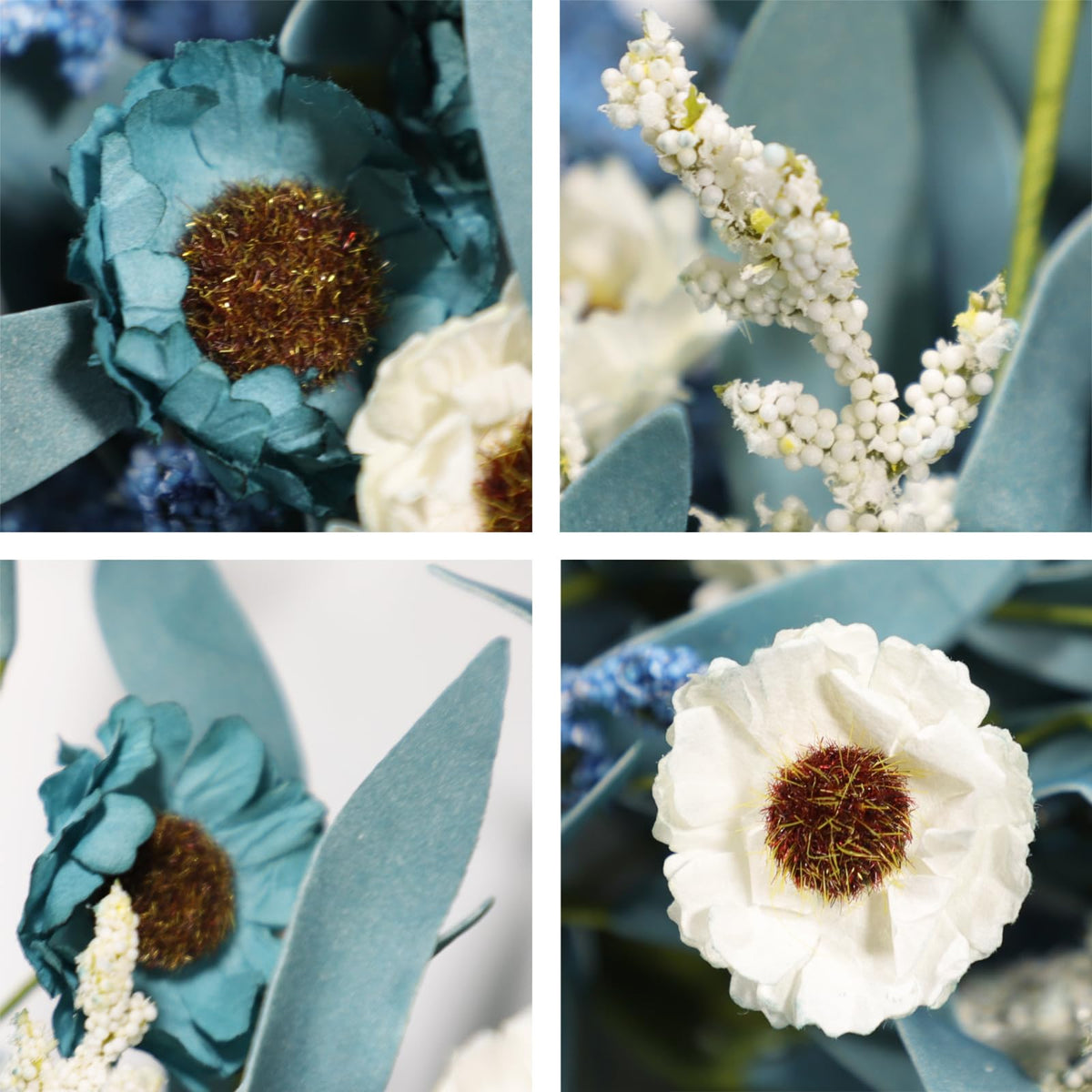 wwmira blue eucalyptus leaves wreath combines color and texture for porch decor.