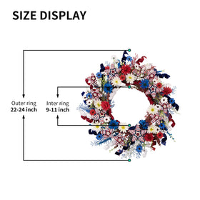 wwmira 22 inch diameter wreath creates a bold patriotic statement on entryways