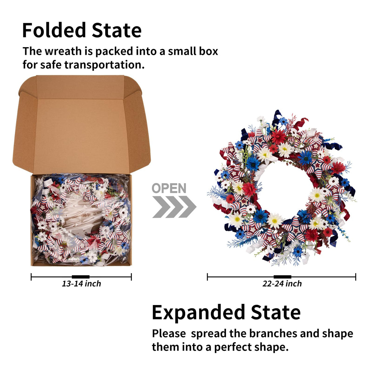 wwmira indoor outdoor patriotic wreath suits porches or walls with durable charm