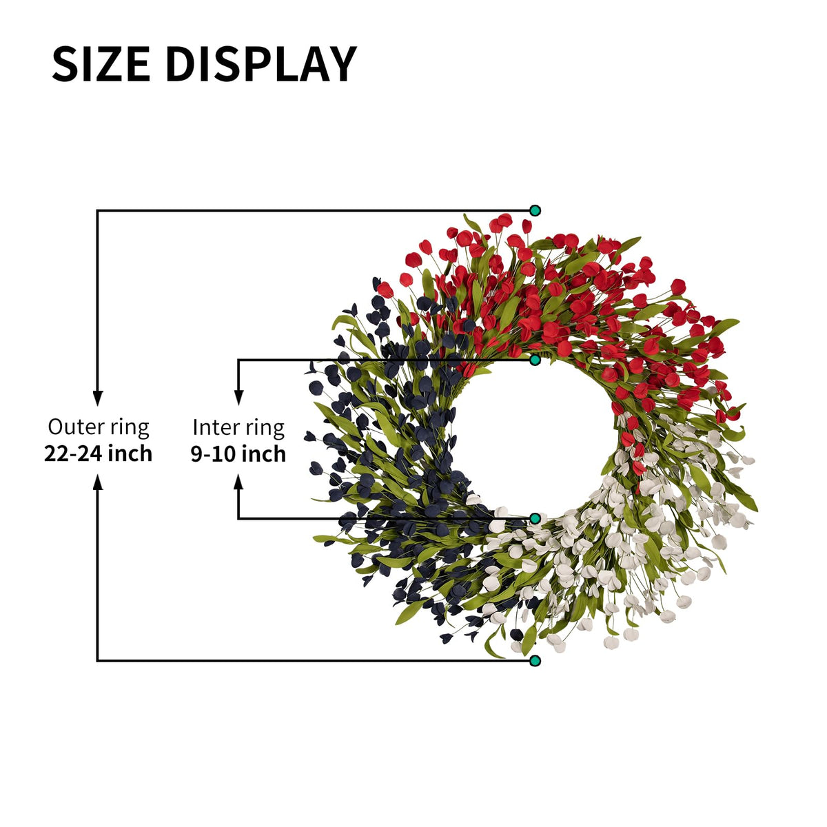 WWMira red white blue front door decor adds festive entryway charm.