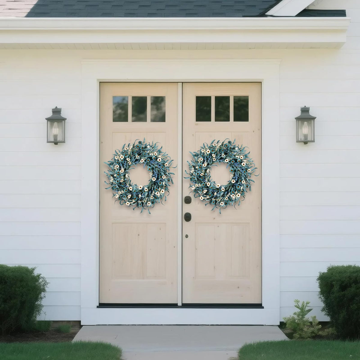 wwmira spring summer farmhouse wreath suits indoor and outdoor spaces.