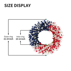 wwmira Front door display wreath blends color and texture from petals to stars.