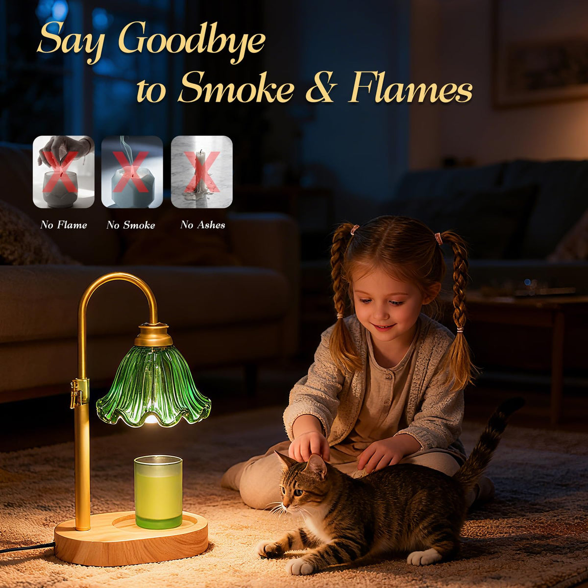 WYghyronic Candle Warmer Lamp four dimming levels customize aroma strength.