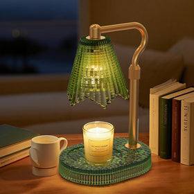 Wyghyronic candle warmer lamp green-base shows flameless safety for homes.