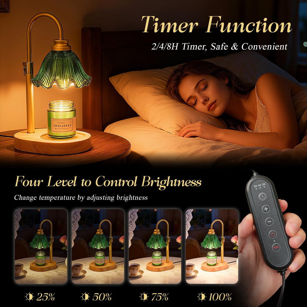 WYghyronic Candle Warmer Lamp height adjustment showcasing adaptable candle height.