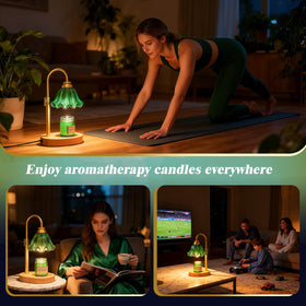 WYghyronic Candle Warmer Lamp in a cozy room highlighting ambient glow.
