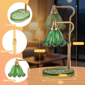 WYghyronic lamp in green adds modern style and stable base.