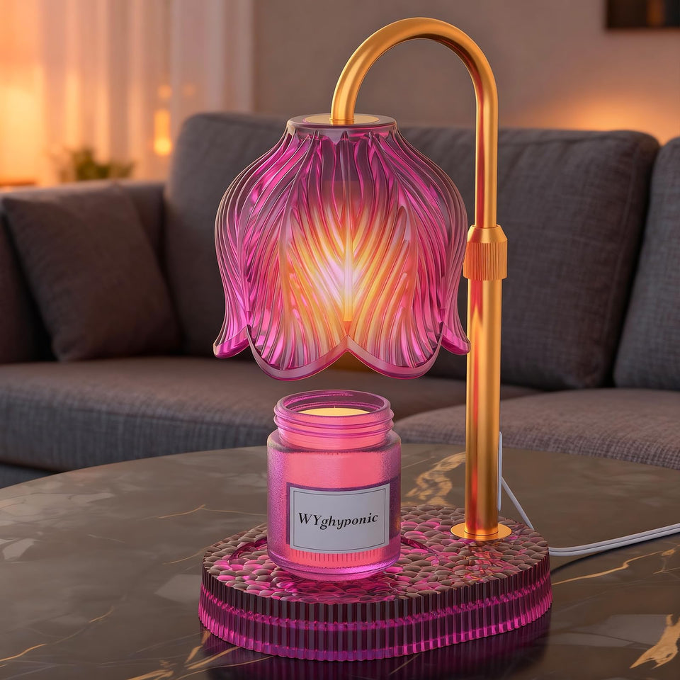WYghyronic Candle Warmer Pink base shows flameless warmth for clean fragrance.