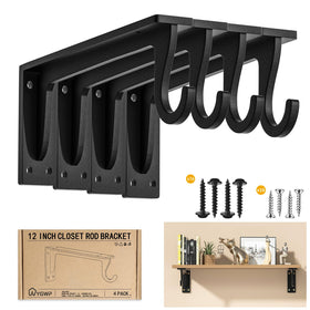 WYGWP 12inch closet rod bracket supports sturdy storage and prevents sagging