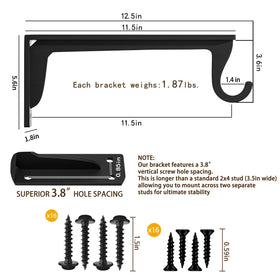 WYGWP heavy-duty wall mount bracket ideal for long-lasting closet organization
