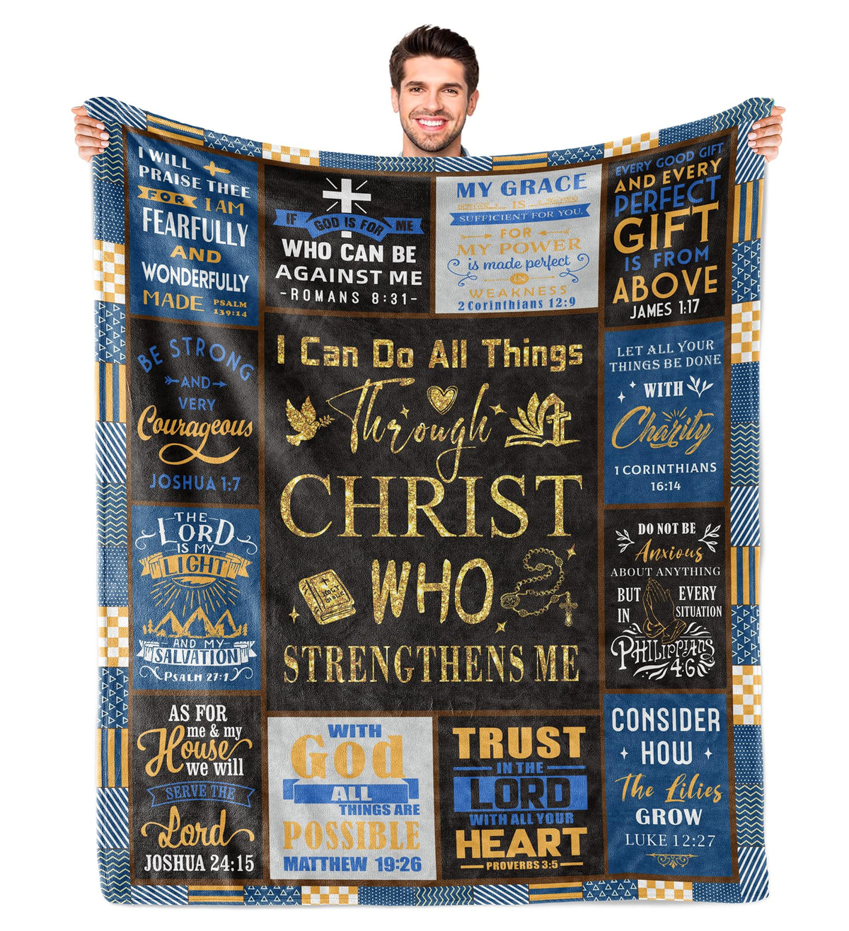 Wyhcxl Bible verse blanket 60x50 displays scripture for daily inspiration and cozy warmth.