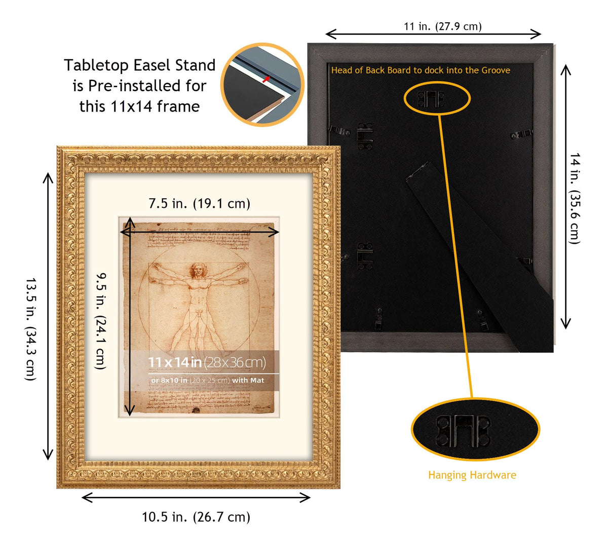 WYNCO 8x10 mat opening demonstrates compatible photo size