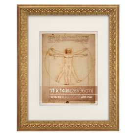 WYNCO 11x14 distressed gold ornate frame front view showing vintage charm