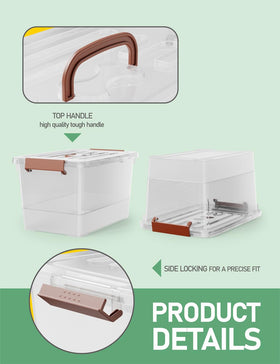 WYT 17qt plastic tote with latch keeps contents secure.