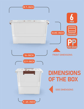 WYT 32 qt storage bin with secure latching buckles to protect contents