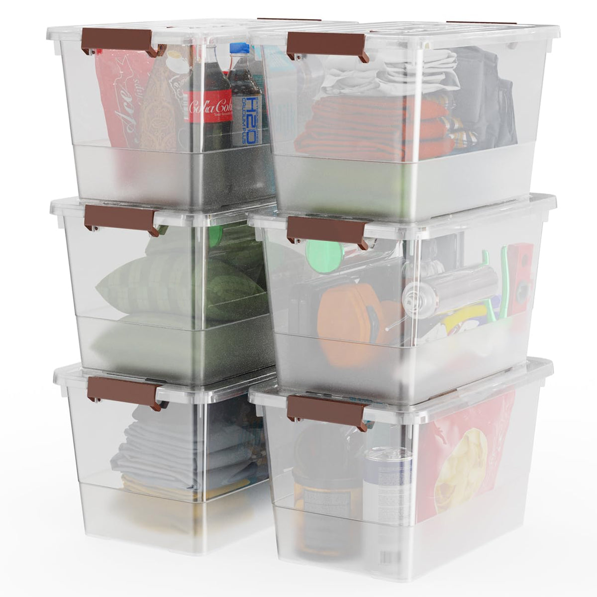 WYT 32 qt clear storage bin with see-through lid for quick item search and organization