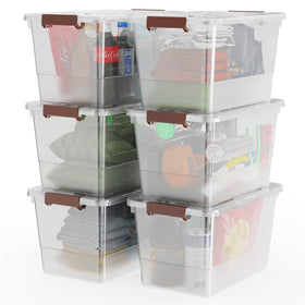 WYT 32 qt clear storage bin with see-through lid for quick item search and organization