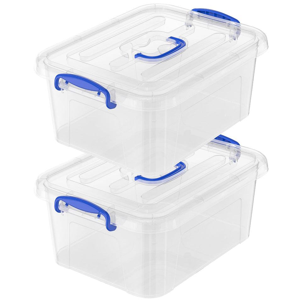 WYT 9-quart clear latch bin with lid and handle keeps items organized and accessible