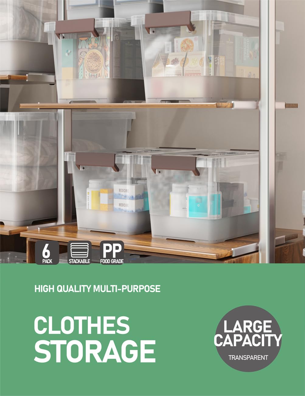 WYT organizing box with lid and buckles for versatile home use.