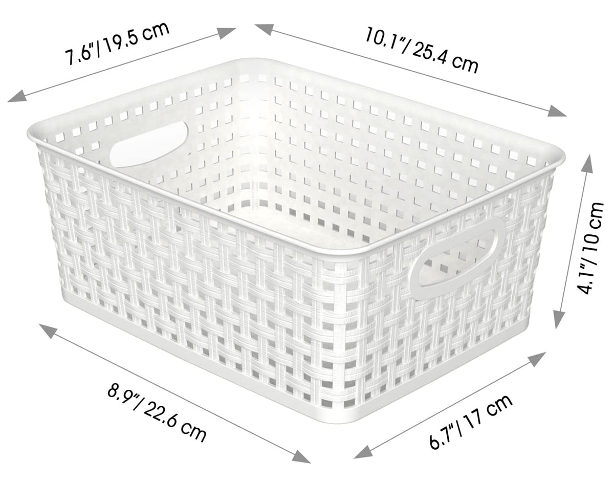 WYT white woven basket close-up shows wicker-style texture for durability