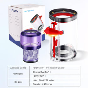 WYWY.Wide setup helps maintain suction by replacing worn canister
