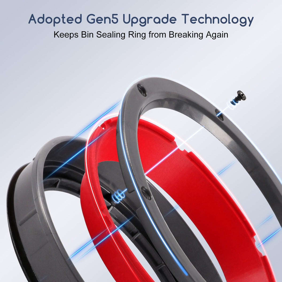 Upgraded sealing-ring assembly helps prevent wear during vacuum use.
