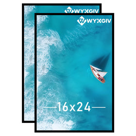 Wyxgiv 16x24 picture frame front view with black finish, ideal for wall display.