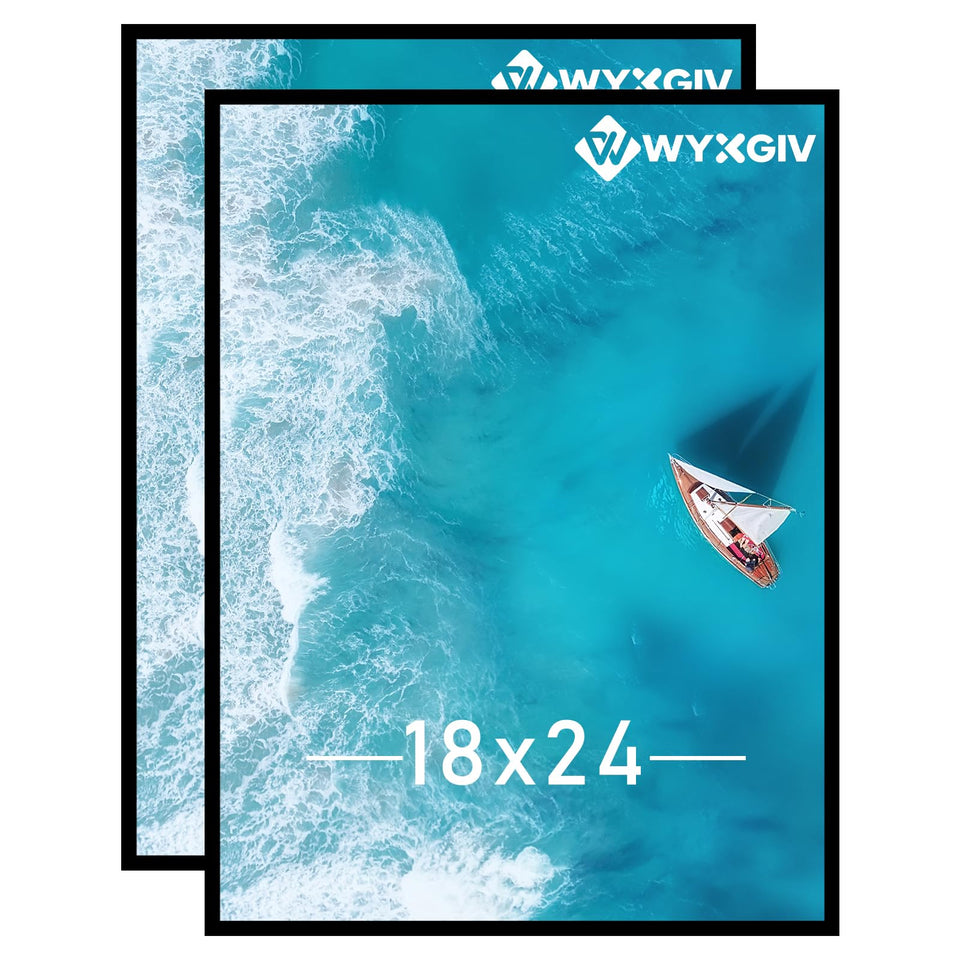 Wyxgiv 18x24 black frame front view for two-pack display