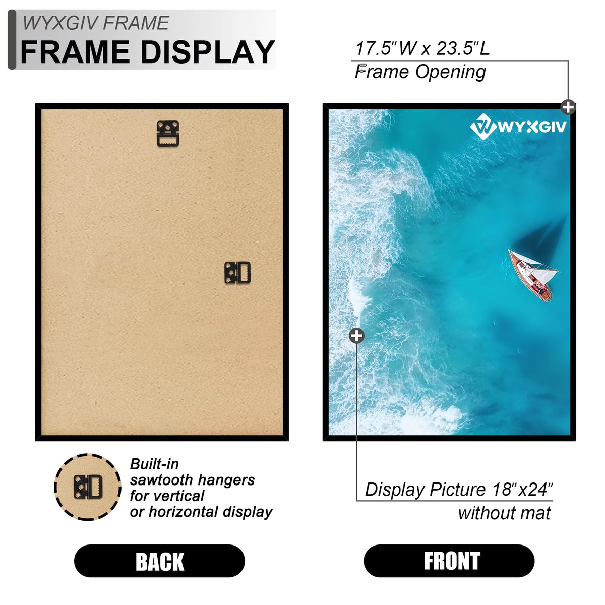 Wyxgiv slide-in strips enable easy assembly for portrait or landscape