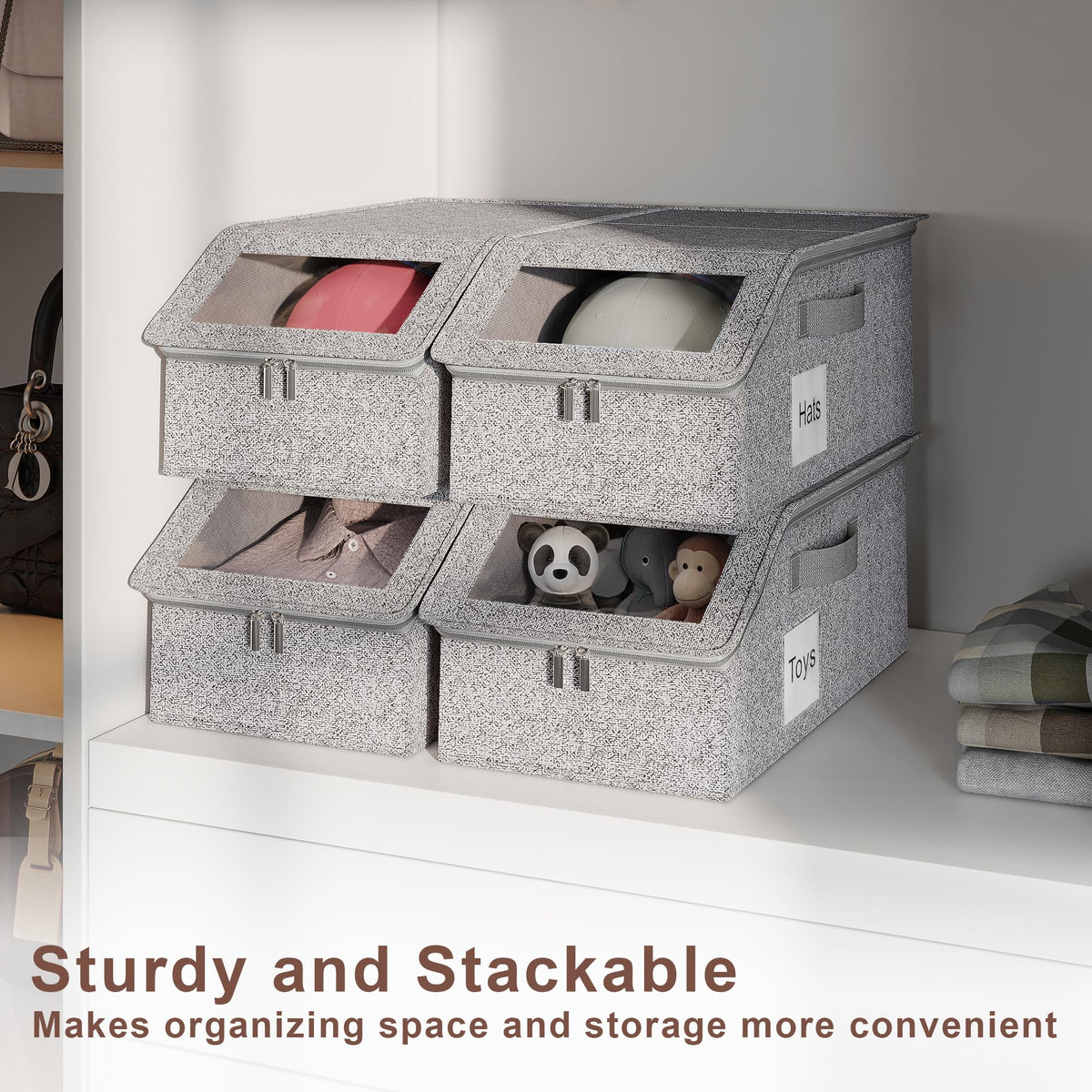 WYZJC 4pc storage box with dust-proof closure protects caps.