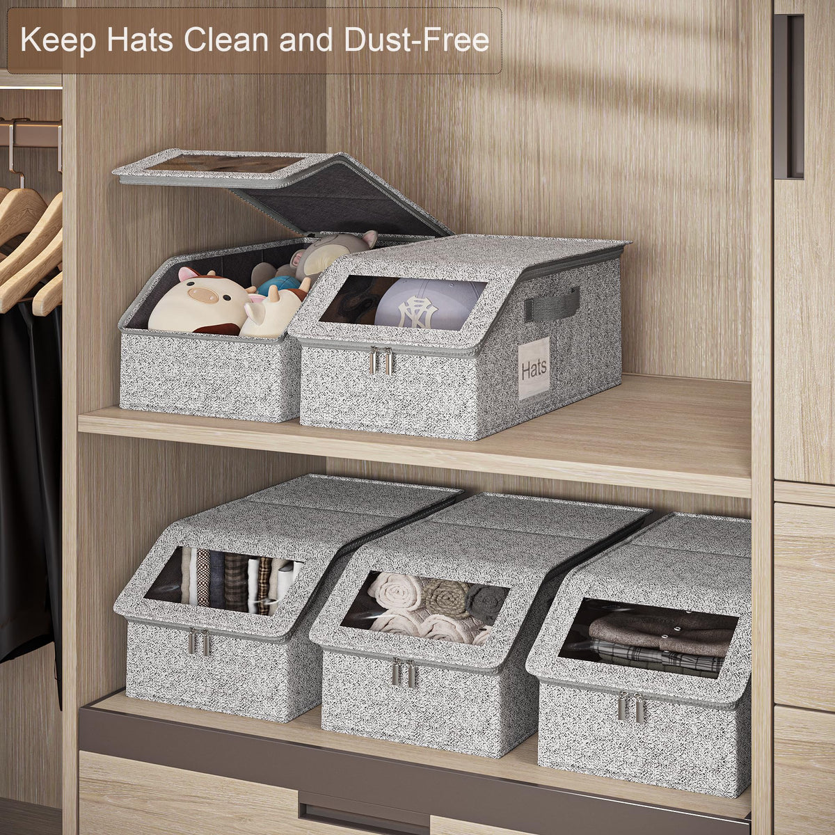 WYZJC hat storage with easy-carry handles for home or travel.