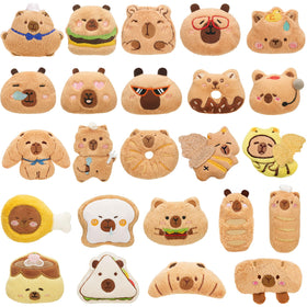 Wyzoid capybara backpack charm plush keychain, lightweight clip-on accessory for bags.