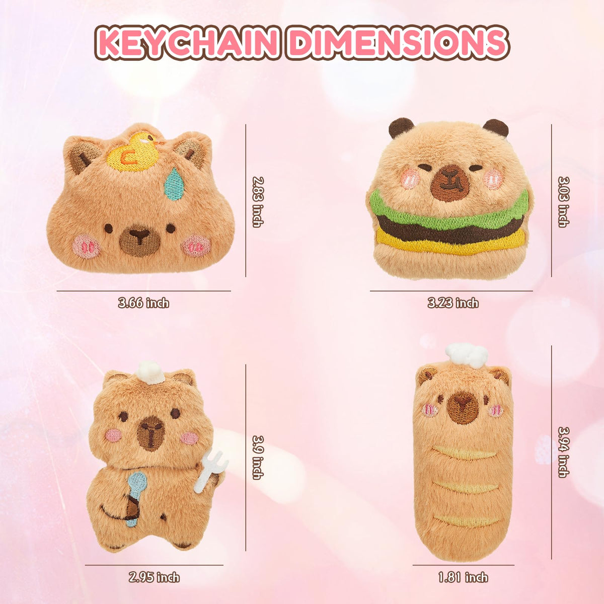 Wyzoid capybara plush keychain, perfect as party favor or prize.