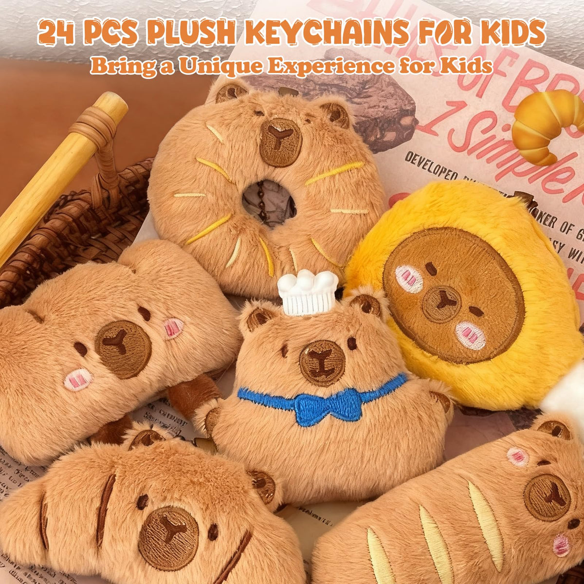 Wyzoid capybara plush keychain clip-on design for bags and backpacks.