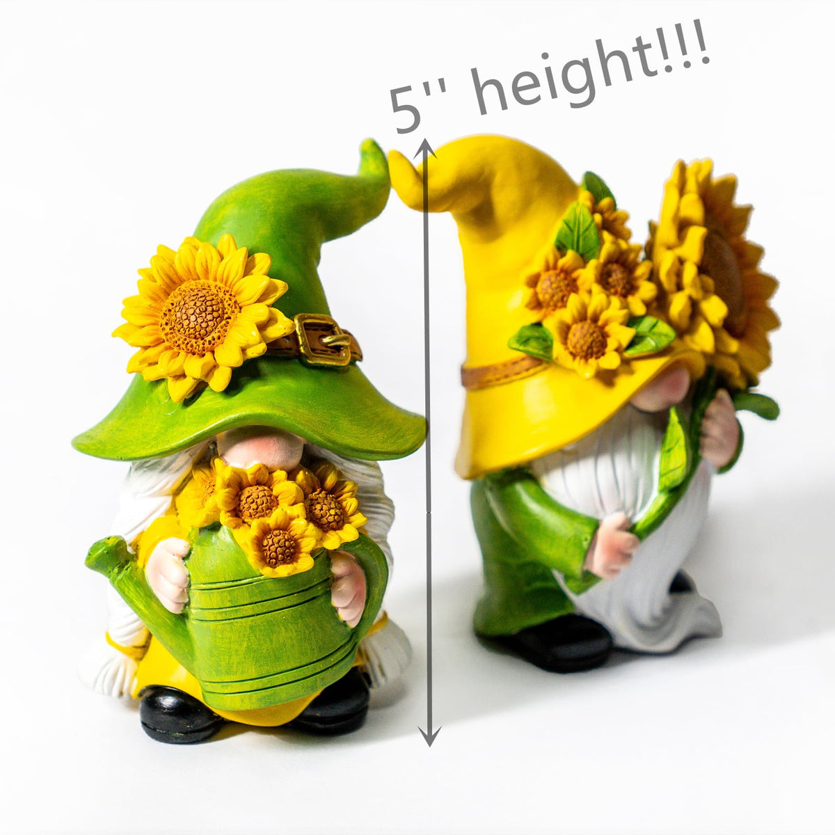WZAPPKEW gnome with detailed carvings and sunflower accessories for lifelike garden charm.