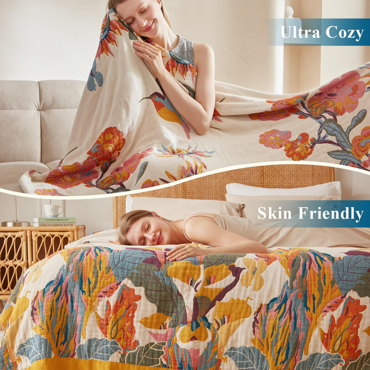 Lightweight, breathable cotton offers year-round comfort without heaviness.