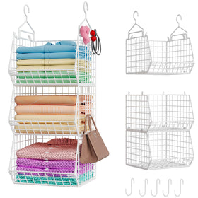 X-cosrack 3-tier foldable closet organizer shown for outfits and easy access