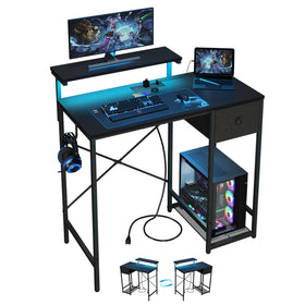 X-cosrack 33.5-inch gaming desk with LED ambient light enhances atmosphere for gaming