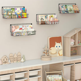 X-cosrack multiuse shelf helps store spices or fruit in a shared kitchen area.