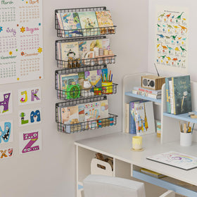 X-cosrack durable carbon steel construction supports books and toys safely.