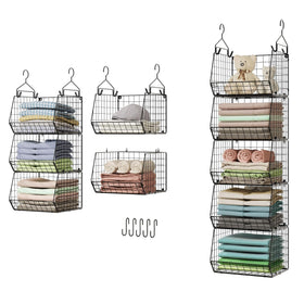 X-cosrack 5-tier closet hanging organizer unit displaying clear storage for clothes