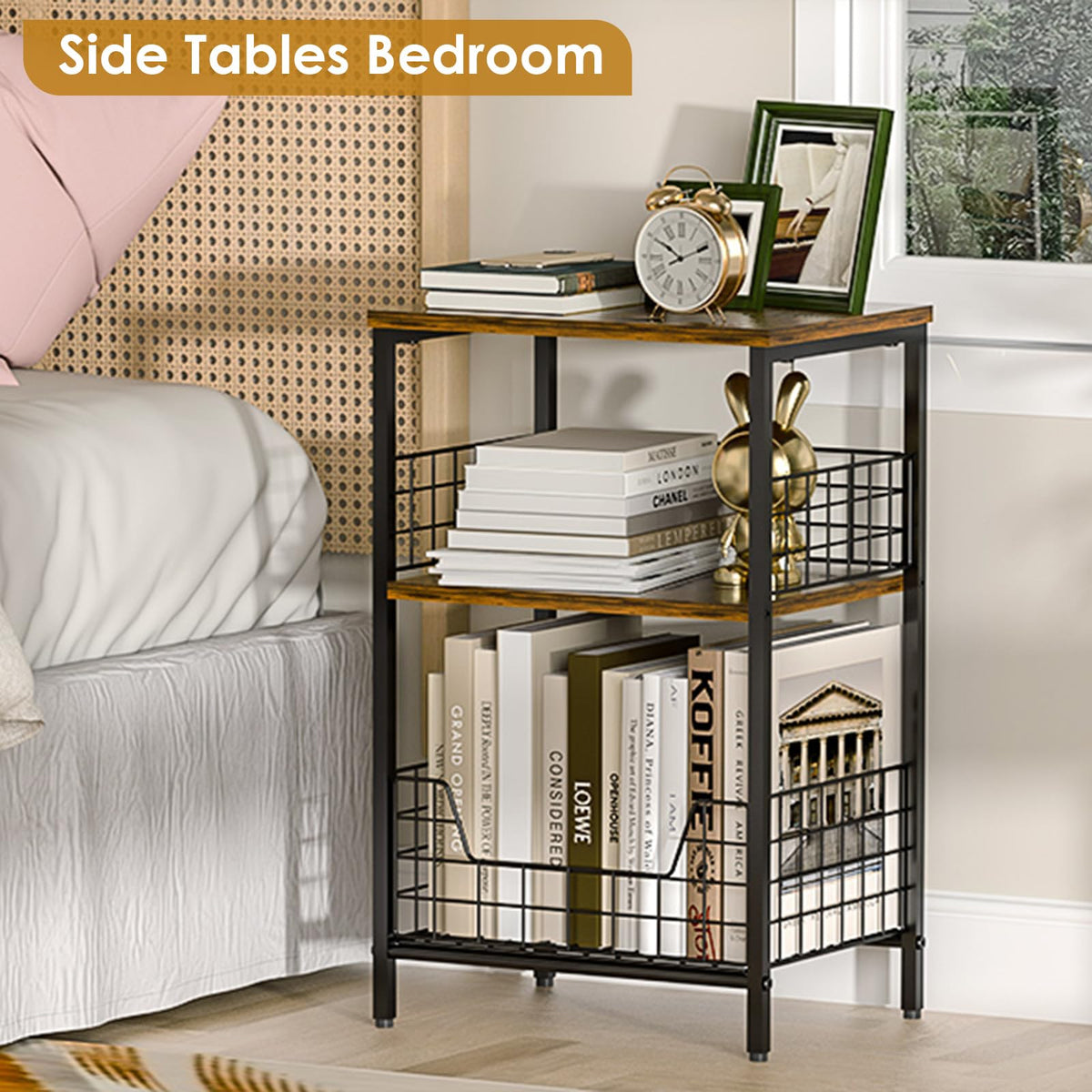 X-cosrack bottom wire basket provides easy-access storage