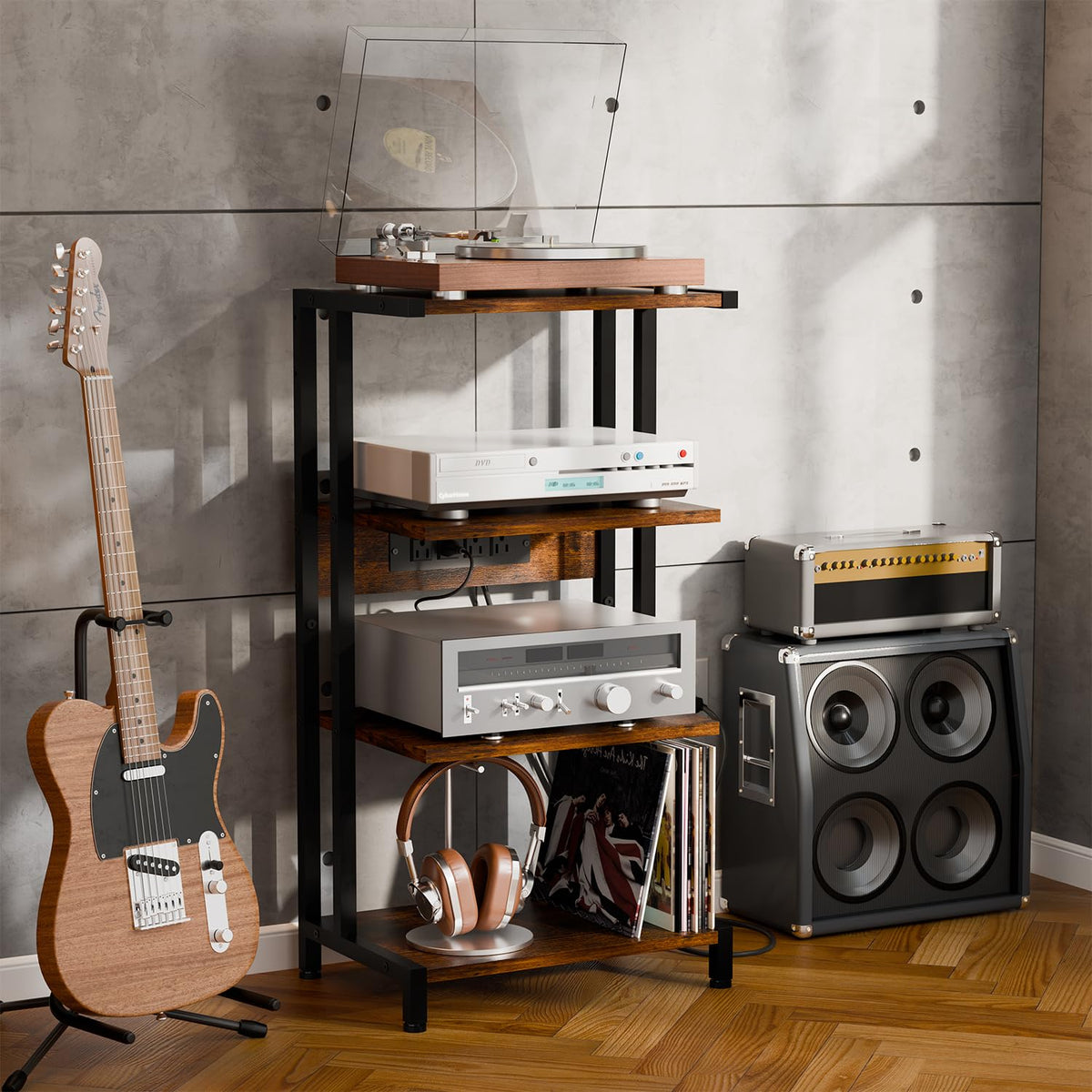 X-cosrack cable-management-friendly design keeps cords tidy.