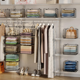 Wall mount hardware included for flexible installation.
